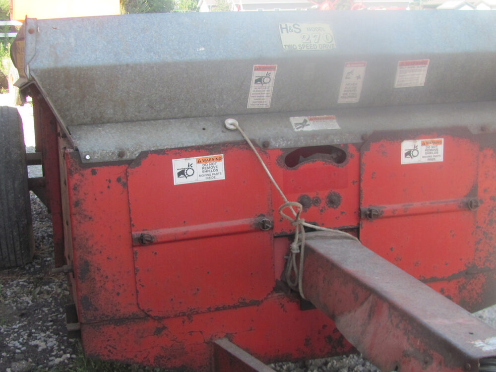 Used Manure Spreader (HS 270) with single beater, PTO drive, in working condition.
