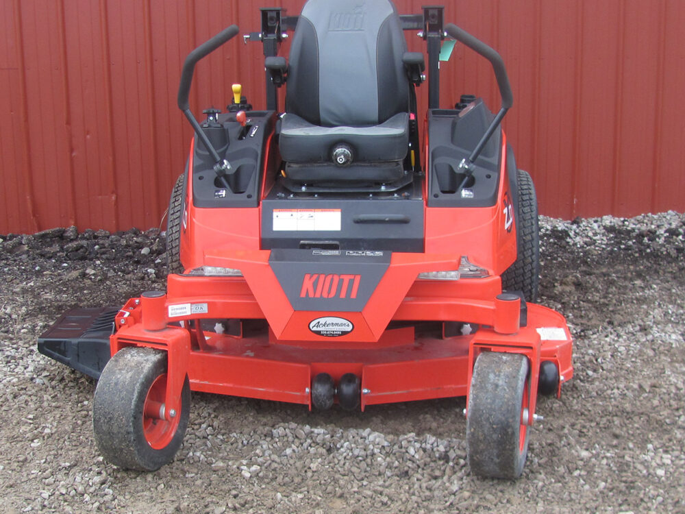 New Kioti ZXD61 zero-turn mower with 61" deck, powered by a Daedong engine, and serial #RSJ1A0061.