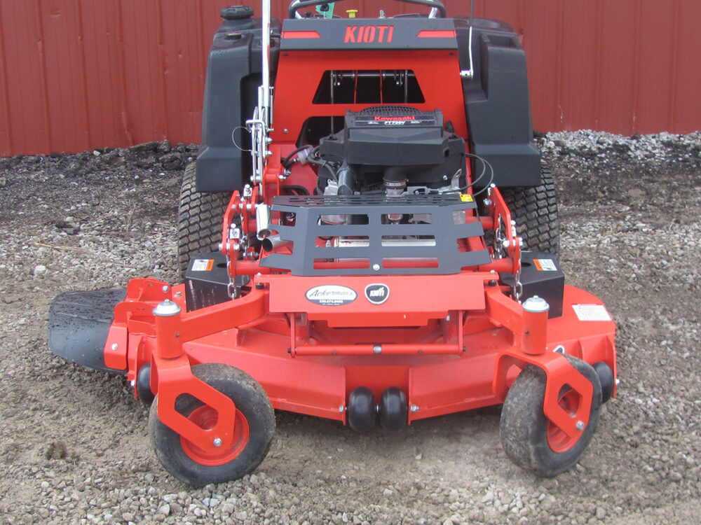 New Kioti ZXS54 stand-on mower with 54" deck and serial #PSH1A0012.