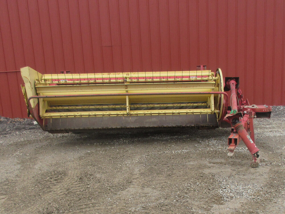 Used New Holland 488 haybine tested and run in the shop, field ready, serial #676603, and needs a hydraulic cylinder to lift the mower.