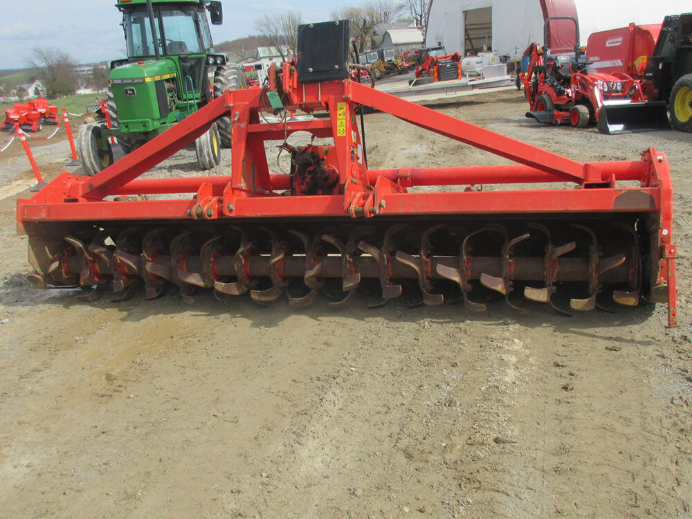Used Maschio G400 tiller with approx 13' working width, new PTO shaft and clutch, oil cooling fan, blades approx 75%, 2007 model year, good working condition, and serial #069690017.