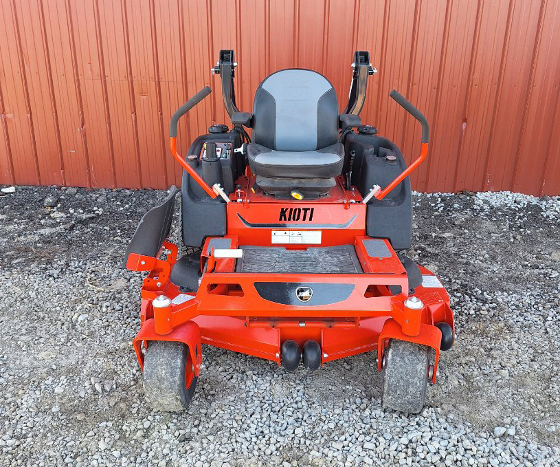 New Kioti ZXC54 zero-turn mower with 54" deck, 27 HP Briggs & Stratton engine, and serial #NS81A0010.