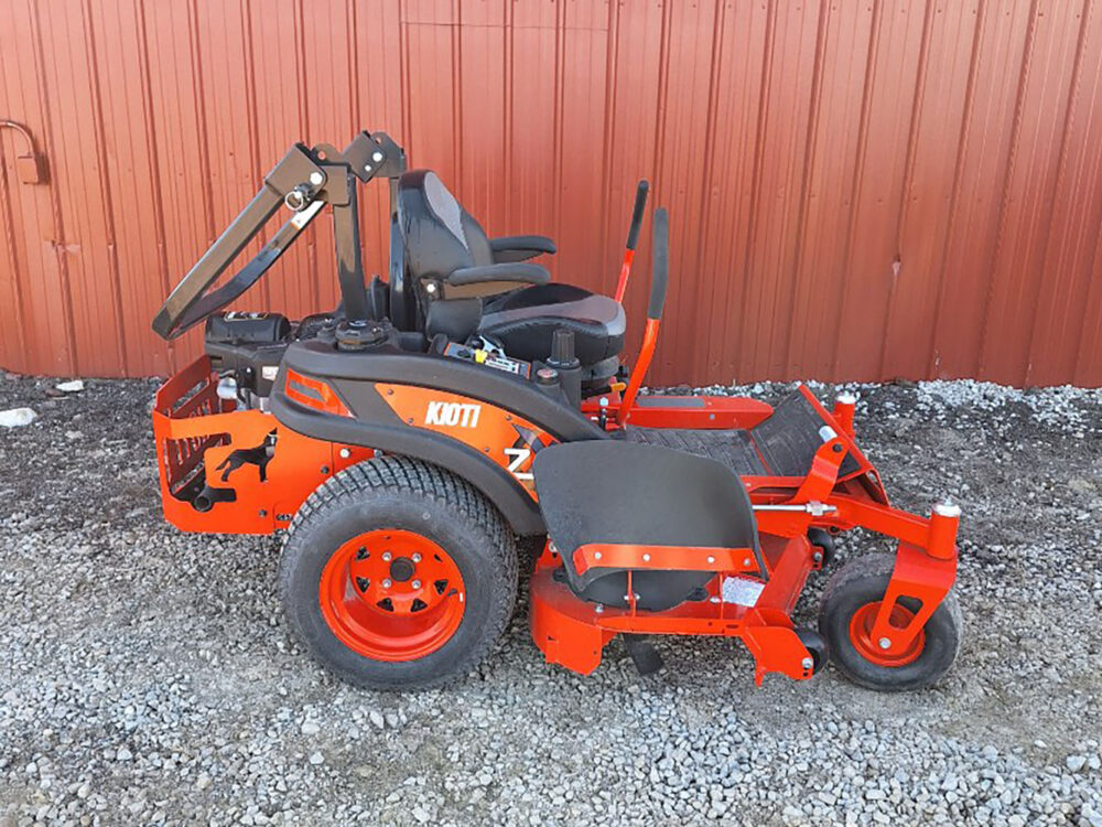 Used equipment: Kioti ZXC54 zero-turn mower with a 54" deck and 25 HP Briggs & Stratton engine, serial number NS81A0010